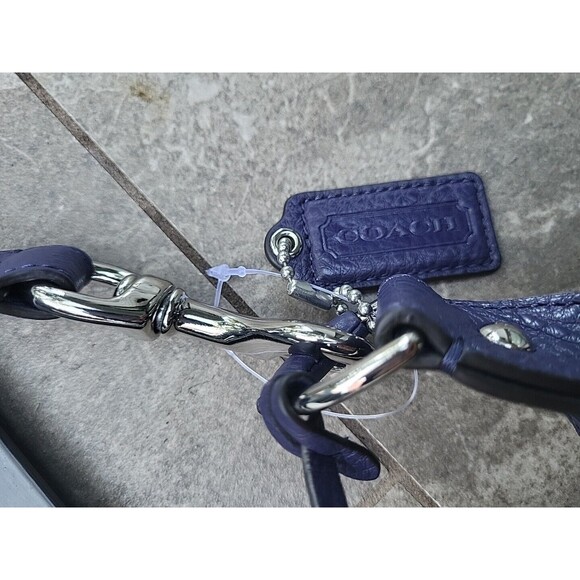 Authentic Coach Avery Natural Canvas & Indigo Leather Shoulder Bag, Hobo F28911 - Picture 6 of 14